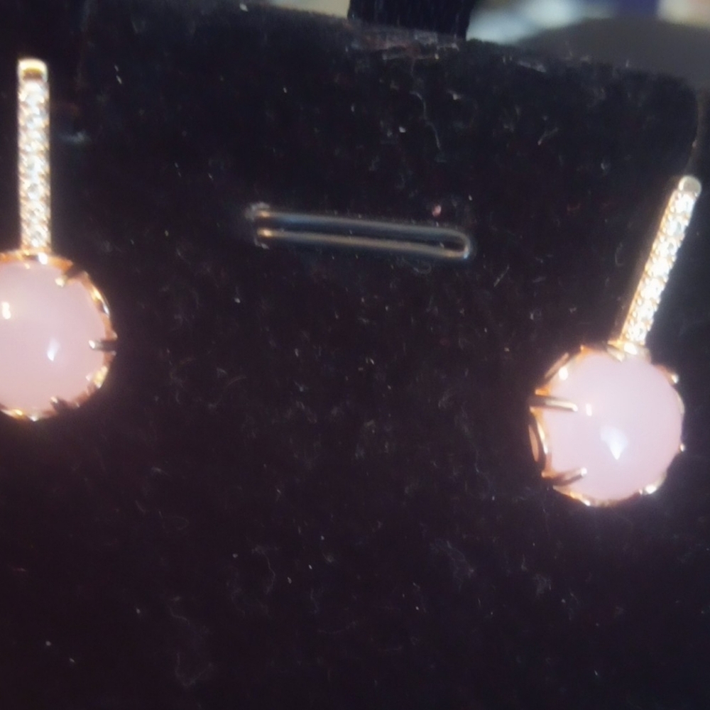 Elegant Pink and Gold Earrings